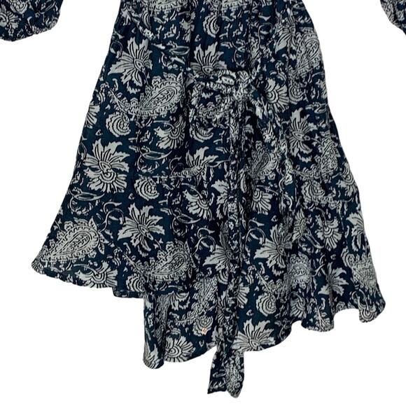 Apiece Apart 6 Sabine Floral Mini Dress Navy White Ruffle Cottage Coquette - Picture 6 of 9